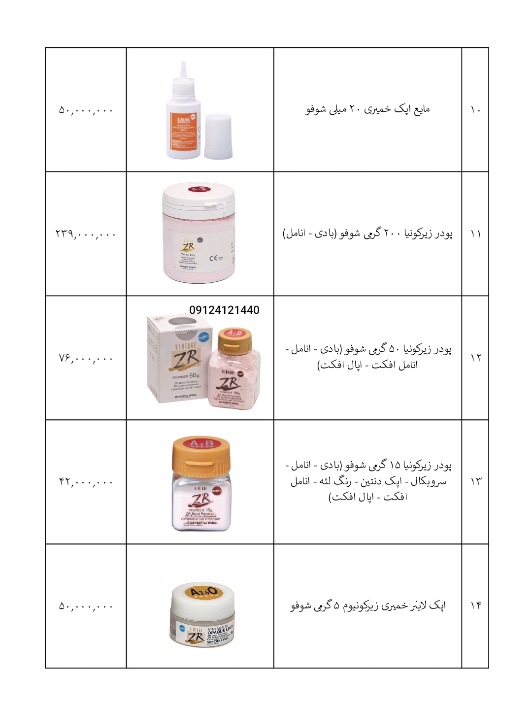 تمامی محصولات شوفو ب قیمت شرکت